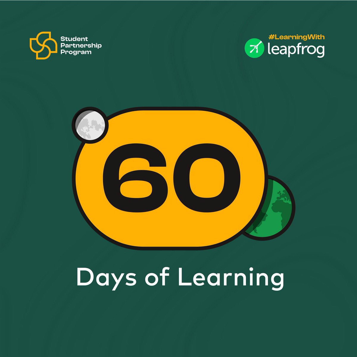 I am publicly committing to the #60DaysOfLearning challenge starting from tomorrow. I will learn java script in this challenge.
#LearningWithLeapfrog 
#LeapfrogStudentPartnershipProgram
