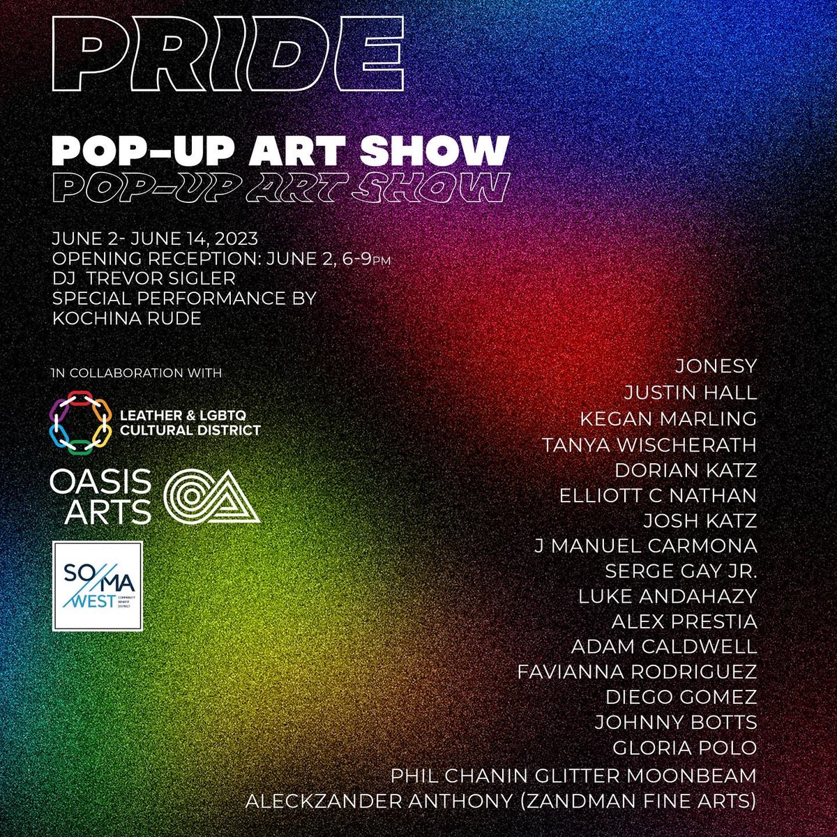 I’m part of the Pride pop-up show <a href="/HeronArts/">Heron Arts</a> <a href="/SFLeatherDist/">LEATHER & LGBTQ Cultural District</a> opening this Friday 6-9pm! So many amazing local queer artists… I feel honored to be a part of it 😄