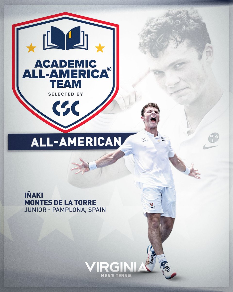 UVAMensTennis's tweet image. Congratulations @mooonteeess on being named an Academic All-American. He is the 3⃣rd player in program history to earn this prestigious accolade
#STUDENTAthlete📚 #GoHoos⚔️
🔗 virginiasports.com/news/2023/05/3…