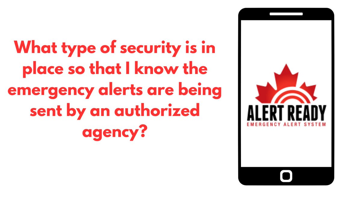 Government officials, Alert Distributors, and the operator of the NAAD system take security very seriously📱. In addition, access to the system is by authorized personnel only, additional passwords and user identification is needed for users of the @AlertReady system🚨.