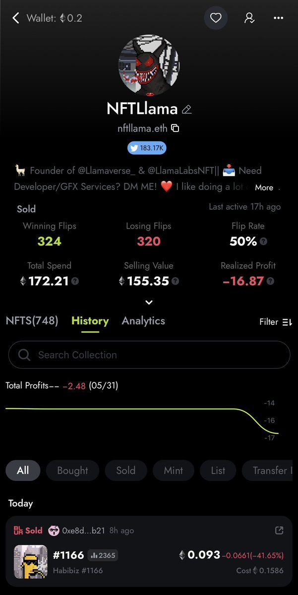 0xSokol's tweet photo. Today I saw a notification in @nfttrack. And I wasn’t even surprised 🤦🏼♂️, I’m glad that people understood everything about this “influencer” @NFTLlama and the price of his collection @Llamaverse_ is currently relevant, and even slightly overpriced.
#nftllama #llamaverse
#Llama https://t.co/wfXJE3WNDZ