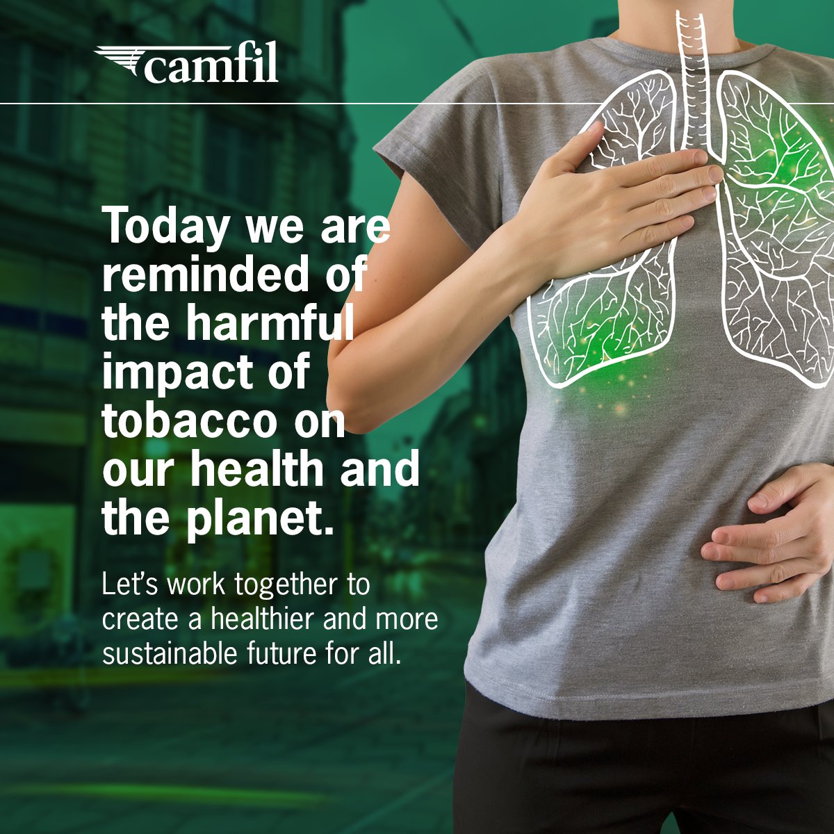 On the United Nations 'World No Tobacco Day', we're reminded of the harmful impact of tobacco on people's health , especially indoor spaces such as the workplace. At Camfil, we're committed to promoting sustainable practices that benefit people, processes and the environment.