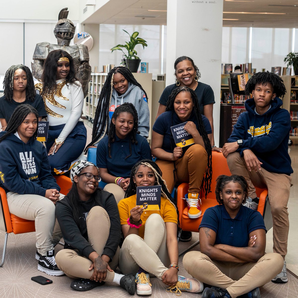 Ballou HS is one of 20 DCPS schools with Mental Health Ambassador programs. This year, Ballou's 'Knights Minds Matter' club created a student-led peace room within the library — a place where they can share their struggles, resources, and coping skills. 💙