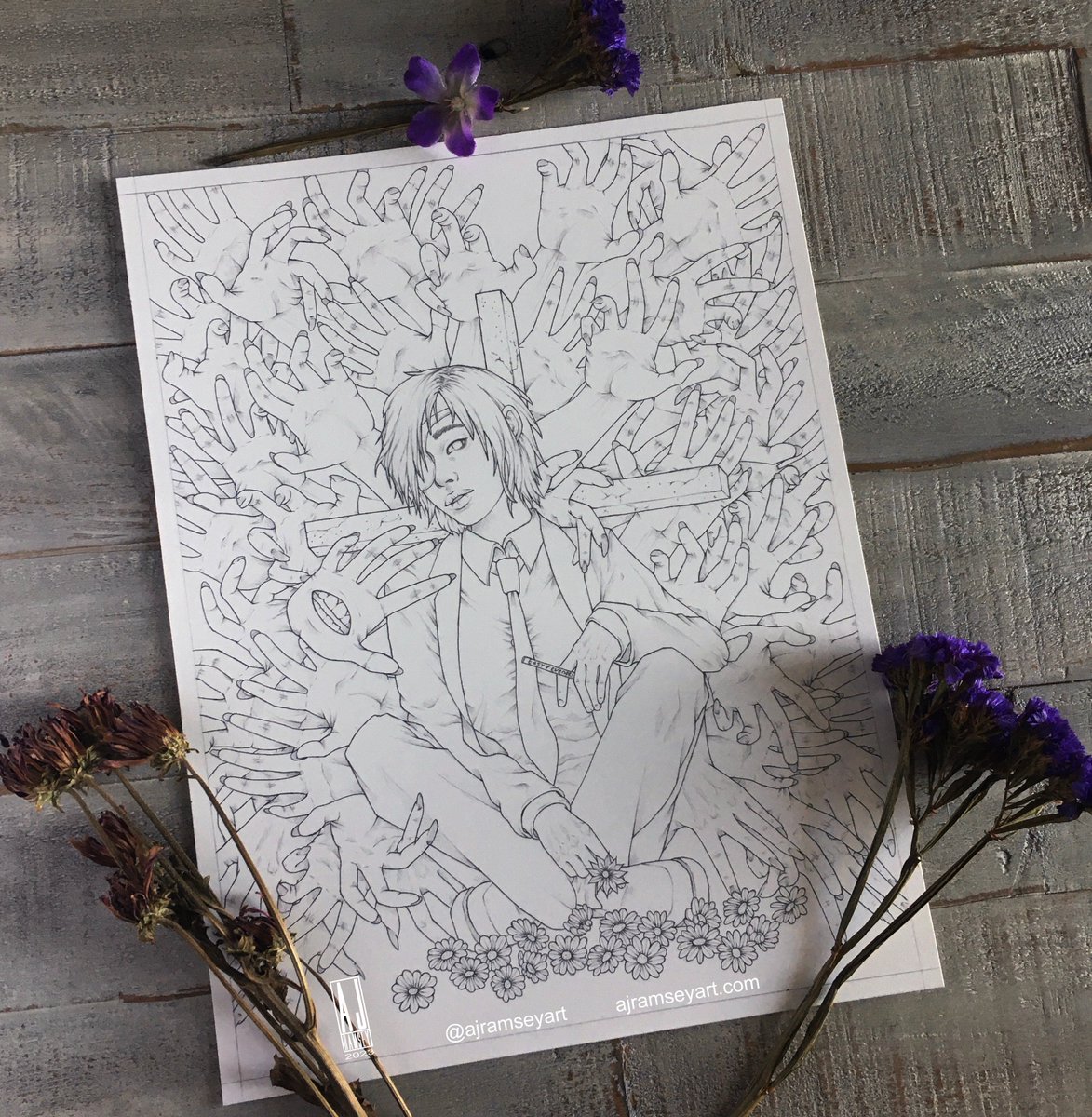 Getting ready to paint this Chainsaw Man drawing.

There are 50 hands in this picture. 🫠