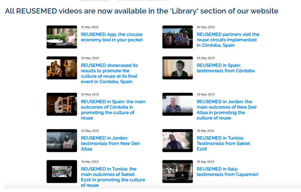 ReusemedP's tweet photo. 📹🎞 VIDEO LIBRARY | A very special #video library with all the audiovisual material of #REUSEMED project. 

#GOMED - @ENICBCMed - @sadecocordoba - @ayuncordoba_es - @ComuneCapannori - #ANGed - #MOLA - @EspacioAnepma - @Med4Waste - @FRC_fondazione 

📲https://t.co/aBBgrDcY3t https://t.co/iygSBGGI1t