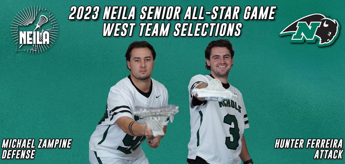 RELEASE ➡️ Ferreira, Zampine to Represent Men's Lacrosse in NEILA 2023 East-West Senior All-Star Game

🗞️ bit.ly/45yFOLP | #BisonPride #d3lax