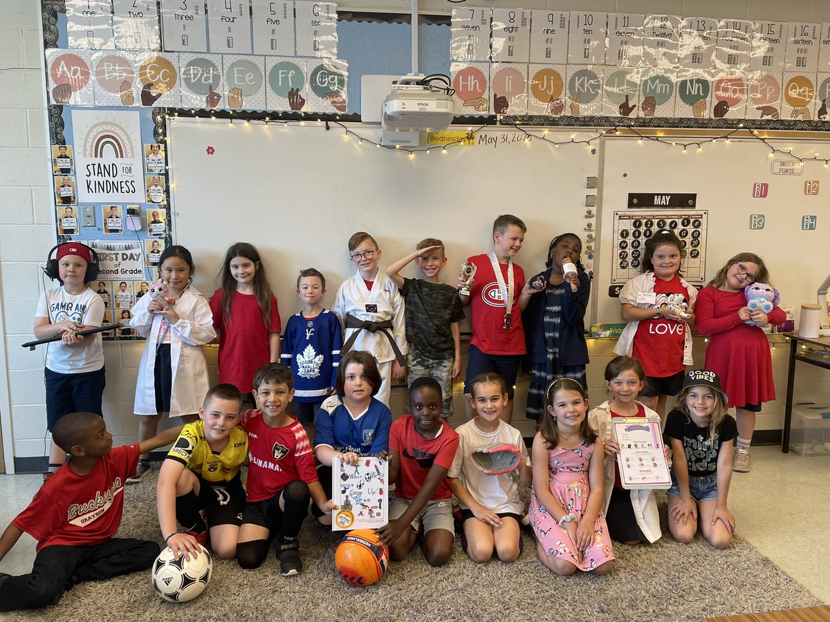 Today, we had our publishing party! The grade 2s looked amazing dressed as their future careers! I am so proud of you all! 📚