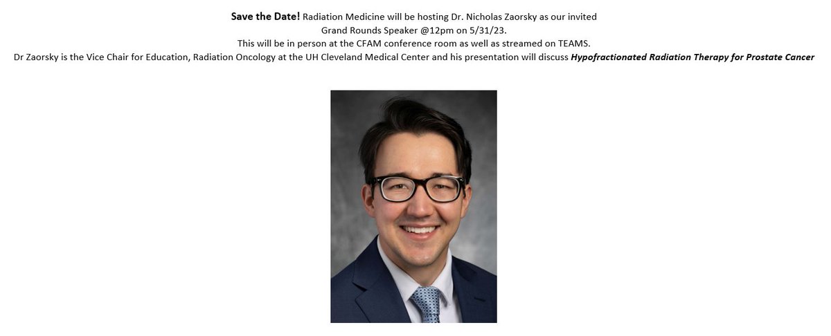 We're fortunate to have the great @NicholasZaorsky give our @NorthwellHealth #RadiationMedicine grand rounds talk today on Hypofractionated RT for #pcsm;
@nbn426 @EricLehrer @KrishanJethwa @DanielDickstein , you're missing out!