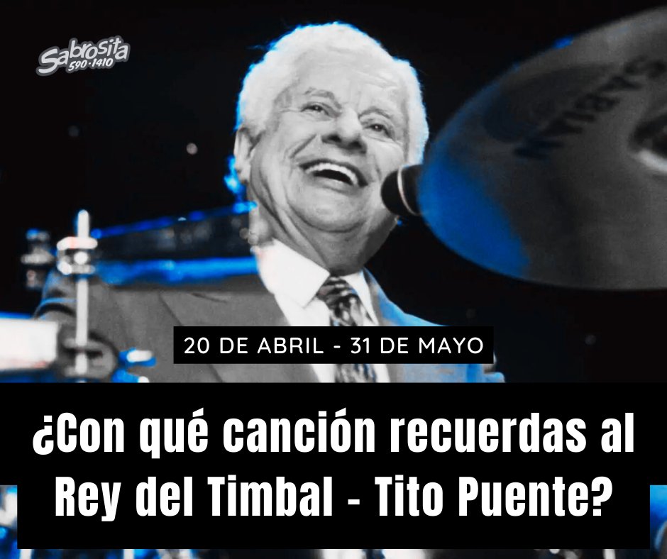 SabrositaD's tweet photo. 📷 Un 31 de mayo pero del año 2000 a los 77 años tras una operación luego de serle detectada una arritmia cardíaca, fallece el #ReydelTimbal, #TitoPuente.🔥🎶 ¿Con qué canción lo recuerdas? https://t.co/ixi9g7OFQu