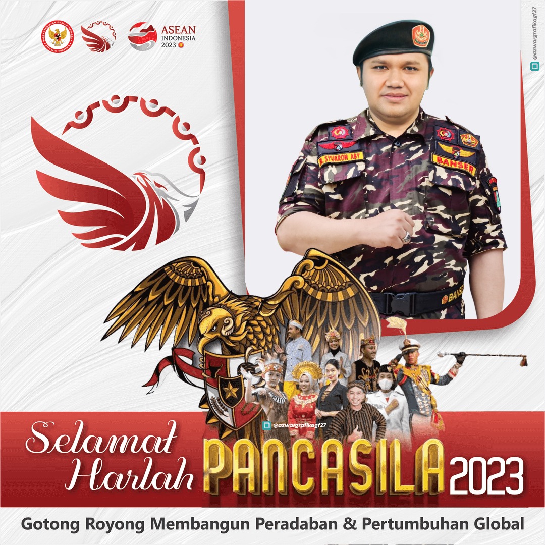 syukron_aby's tweet photo. Saudaraku, Pancasila adlh pilar penting ideologi negara Indonesia, Mari wujudkan momentum Hari Lahir Pancasila ini, menjadi tonggak utk bangkit bersama Gotong Royong mmbangun Peradaban &amp; Pertumbuhan Global.

Selamat Hari Lahir Pancasila 1 Juni 2023.

#saatnyabersinergi&amp;kolaborasi https://t.co/Y1AurvuMY0