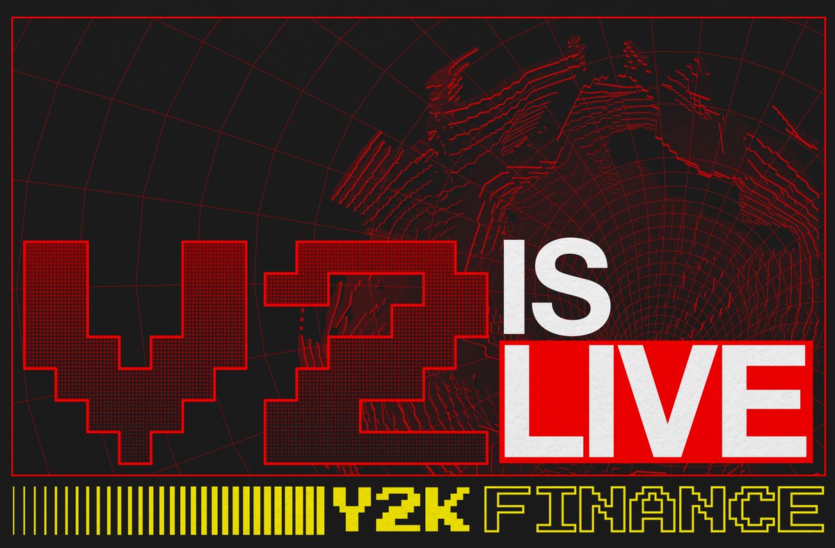 fractality_fi's tweet photo. 1/ Y2K is proud to announce that...

🎉🎉 V2 IS OFFICIALLY LIVE!!! 🎉🎉

💥 You can check it NOW at: https://t.co/2aAS4Ka9wg

📰 Medium user guide: https://t.co/rZh0DHnAAp

📺 Youtube user guide: https://t.co/bsO5UV8bE0

How do you participate? Check it out below 🧵👇: https://t.co/MpYlgvfek3