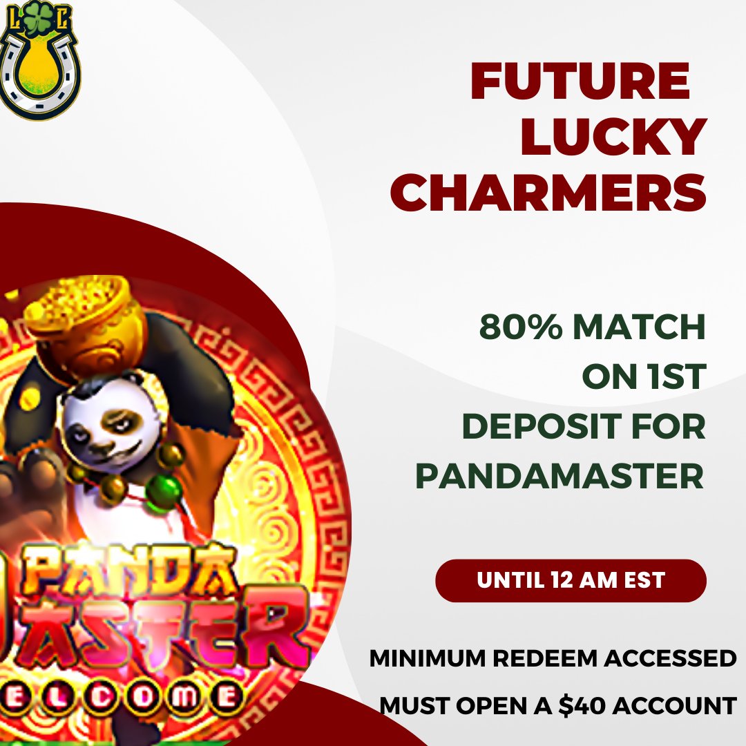 Welcome aboard! Join us today and unlock exclusive offers for new Charmers
Get an 80% match on your first deposit to play Pandamaster when you open a $40 or more account
I'm sure you don't want to miss this

#newplayers #WelcomeBonus #promo #gamers #win