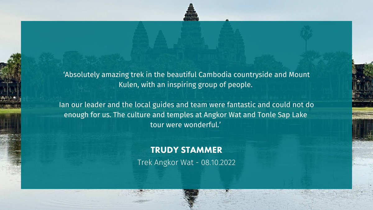 CharityChall's tweet photo. Here's what participant Trudy Stammer had to say about her experience from Trek Angkor Wat last October. 

Ready for your own Angkor Wat adventure? 

Find out more here ➡️ https://t.co/uJk0E2GO4m and let's make it happen 💪!

#CharityChallenge #TrekAngkorWat #AdventureInspiration https://t.co/C8aMO7jBPf