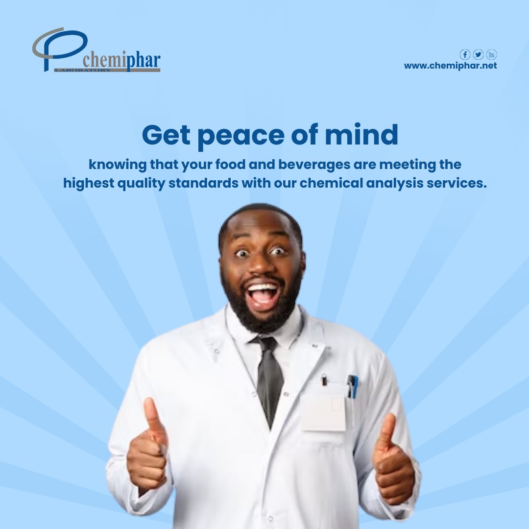 #Chemiphar offers chemical analysis of foodstuffs, feeds, drinking water and beverages. We can determine the water, fats, protein, ash, fatty acid pattern, vitamin, mineral content, etc. Discover more on our website: chemiphar.net.  

#FoodTesting #ChemicalAnalysis