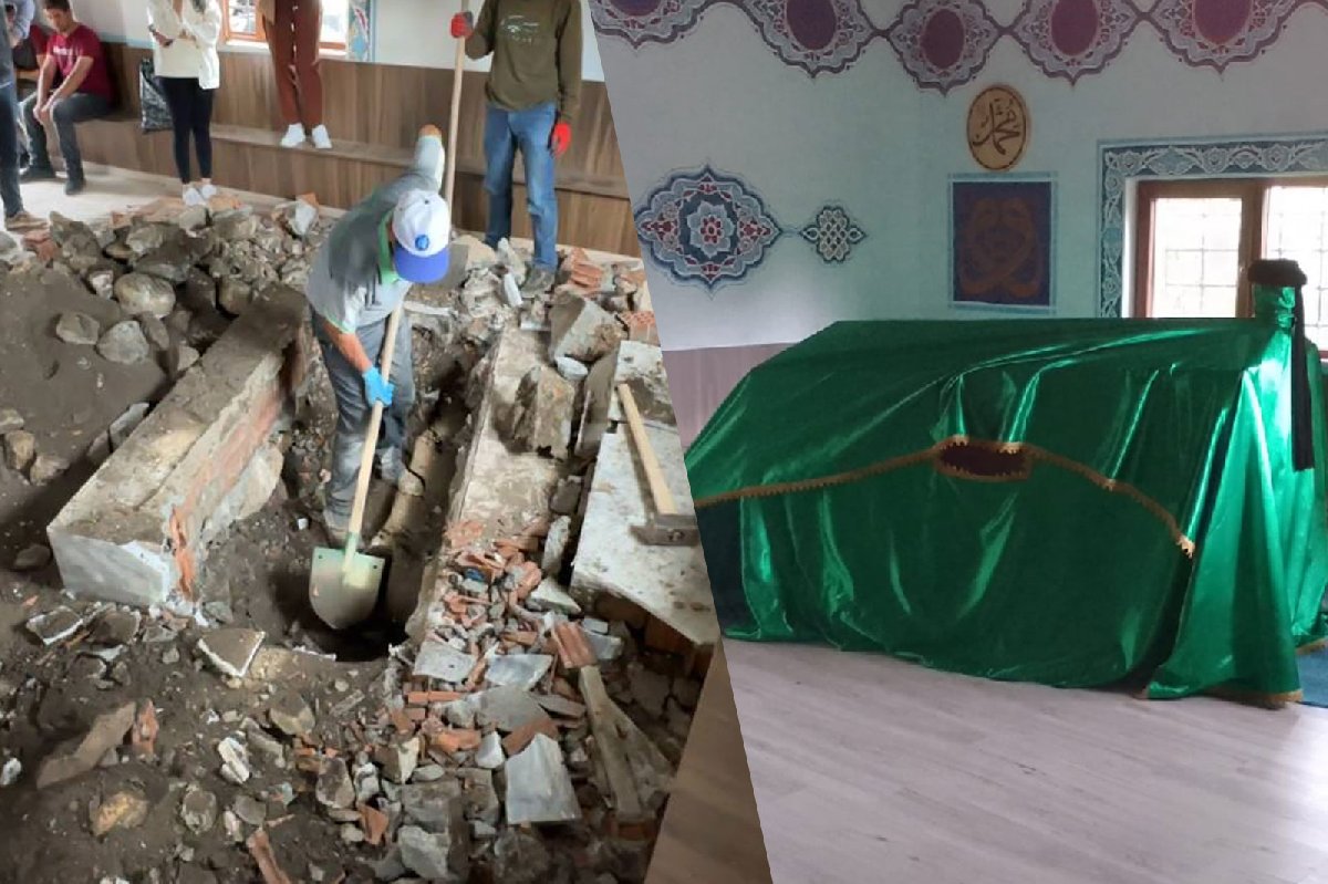 Çorum'da kaçak olduğu iddiasıyla dün AKP'li belediye tarafından yıkımına başlanan Galibi Vakfı Cami ve türbesinin yıkımı tamamlandı.

Geriye moloz yığınlarının kaldığı camiden çıkan kemikler, kefenlenerek incelemeye gönderildi.

(Sözcü)