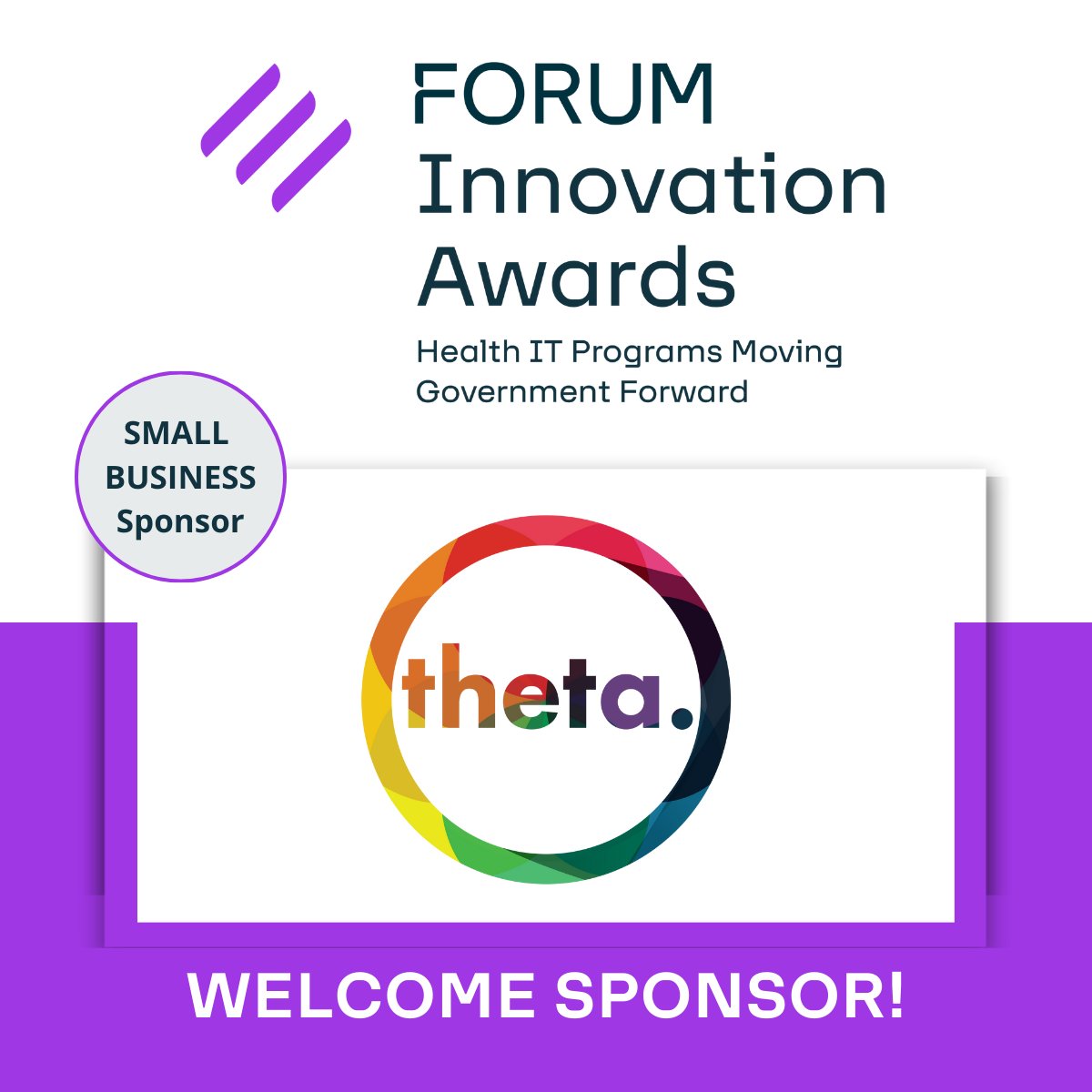 FORUM_govcon's tweet photo. 🤝WELCOME SPONSOR @theta_llc!

🏆With their help, we are honoring the FedHealthIT programs that drive innovation &amp; results at the #ForumInnovationAwards on 6/7. Join them &amp; 350+ senior #healthIT execs from Industry &amp; Govt at this event!

🎟️REGISTER: https://t.co/PZTuwV68Eu https://t.co/V3o3xXKm0b
