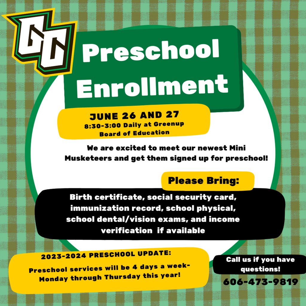 It's almost time for preschool enrollment!
