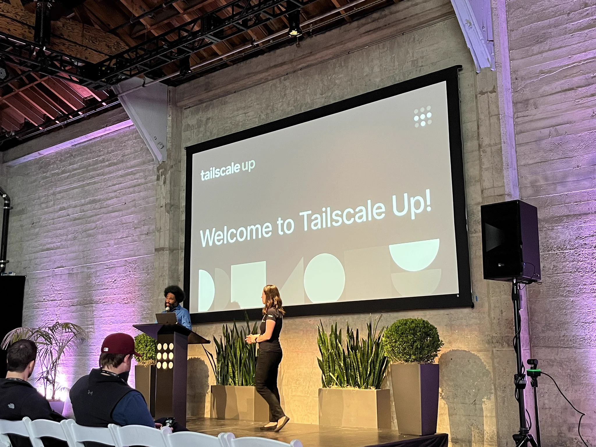 Tailscale Up conference starting on stage