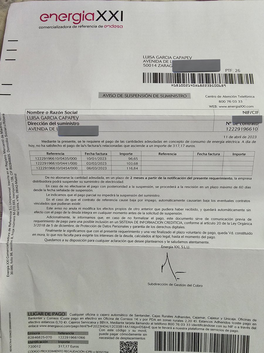 Luisa_GCapapey's tweet photo. Por favor.
AYUDA
Debemos meses de piso.
Tenemos muchas facturas por pagar y no queremos que nos corten la luz.
Tenemos problemas con la comida.

Banco Ruralvia: ES59 3191 0031 9454 7270 1316
Bizum: 650694300 (hijo mayor) https://t.co/2jldfe8QSA