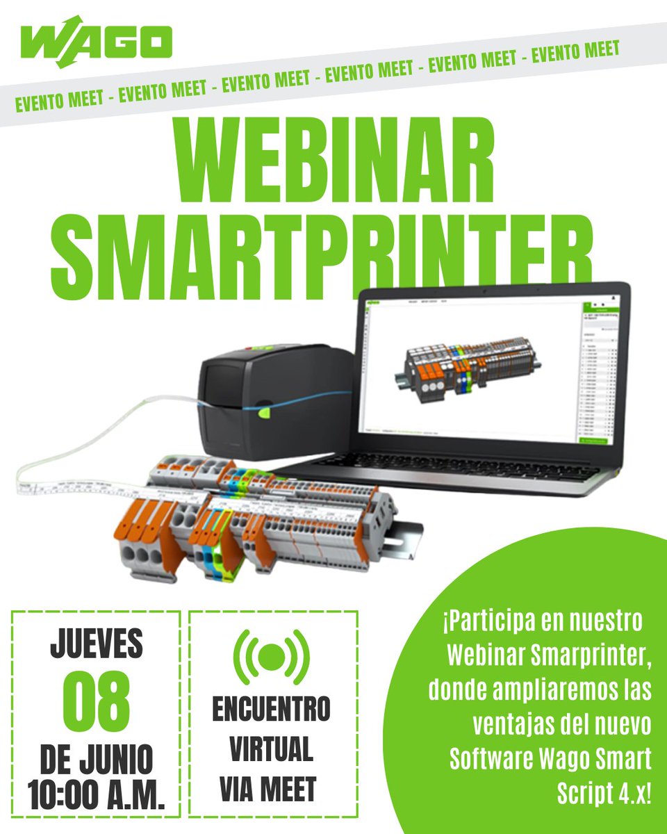 THLTechnology's tweet photo. ¡WEBINAR GRATUITO!
Conozca cómo sacarle provecho a la impresora que ha revolucionado la identificación de cables y equipos a nivel mundial, la Smartprinter de
WAGO. 📷
Inscríbase aquí:
https://t.co/UdmeajOFgt

#ingenieria #wago #Ingeniería #wagoencolombia #innovación https://t.co/BgnVxuSWHA