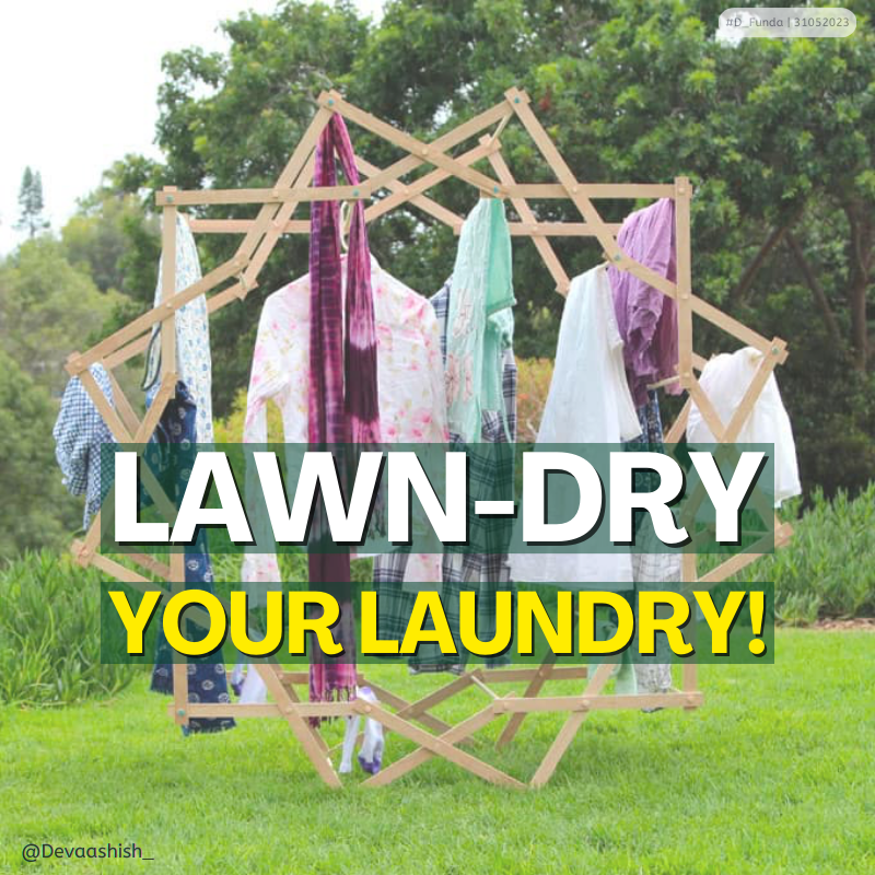 Devaashish_'s tweet photo. OMB brief of the day:
Create posters to advertise #WashingLines!
๐จ
๐
n/n๐งต| The 10th & the last #D_Funda for the day.
While they're phonetically similar...
Do you LAWN-DRY your laundry?
๐
๐จ
cc:@OneMinuteBriefs | #OMB10
#Laundry #Lawndry https://t.co/rX85qm8Y1J