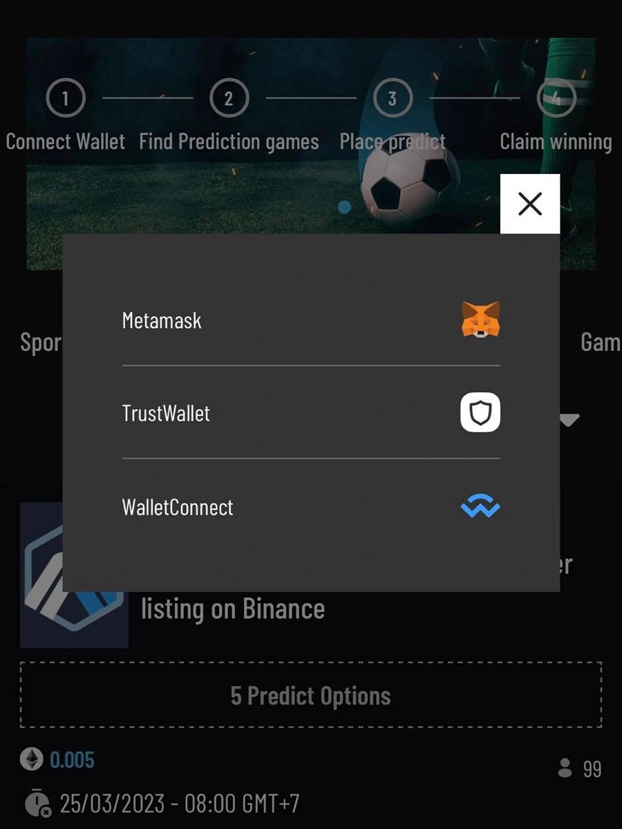 predum__io's tweet photo. Go to https://t.co/VMpGel2ze3 , select a prediction game and connect your wallet.

🧵(1/4) https://t.co/bMh0zaD0lE