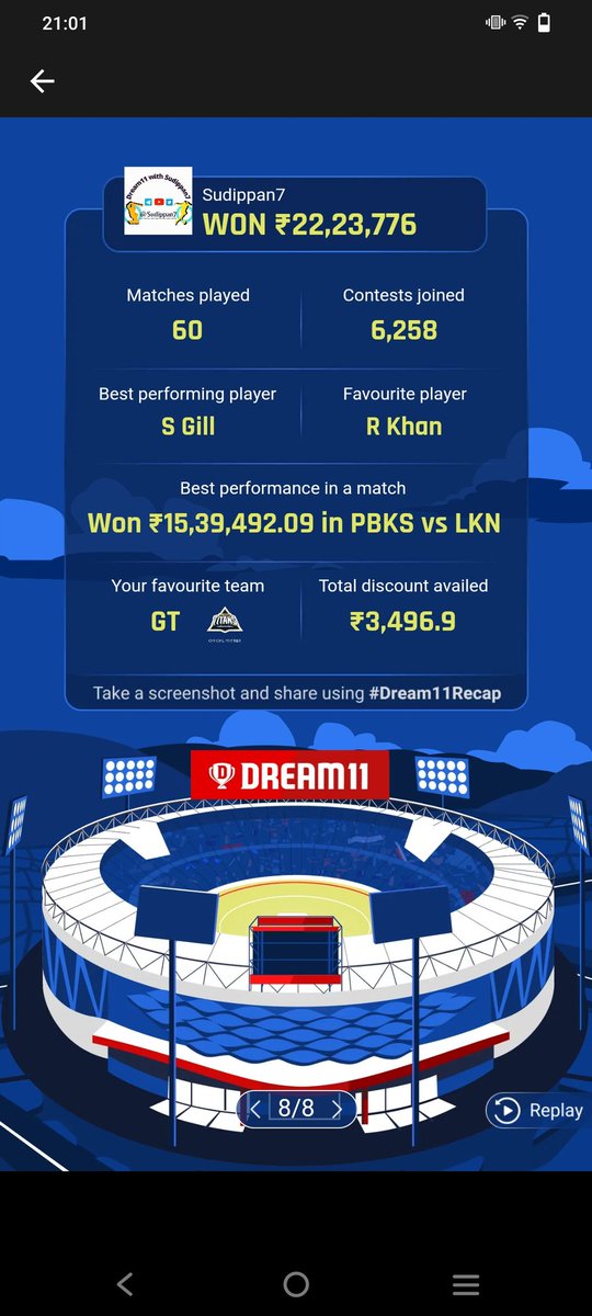 #Dream11Recap
#IPL2O23
Despite of uncountable challenges and numerous failures only a Medinipuri can do it.
And those who are just starting their way out don't be ever afraid of failures, it's a stepping stone of success. Don't give up of your failures. 
@Dream11 @arjunkumar318