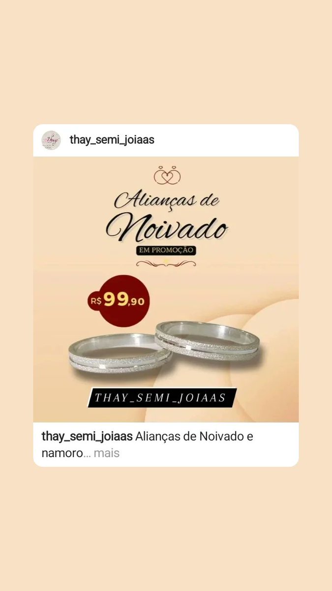 SemiThay's tweet photo. ↪️Alianças de Prata 
Namoro &amp; Noivado 
😱99,99 
💳Aceitamos cartões 
💸Pix 
💸Dinheiro 
↪️Trabalhamos com entregas (trem metrô uber e sedex)
↪️Instagram Thay_semi_joiaas
↪️ Whatsapp https://t.co/P7ysf6dj8S https://t.co/oOf7bGUc7x