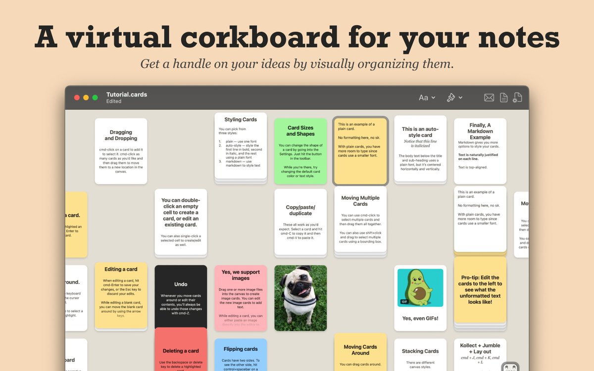cardbuddyapp's tweet photo. The latest version of Card Buddy is now in the Mac App Store! 

Download it today
https://t.co/N9aLF3LW4U

#moodboard #corkboard #toolsforthought #appstore #macapps #writing https://t.co/dUuPIzQ6lC