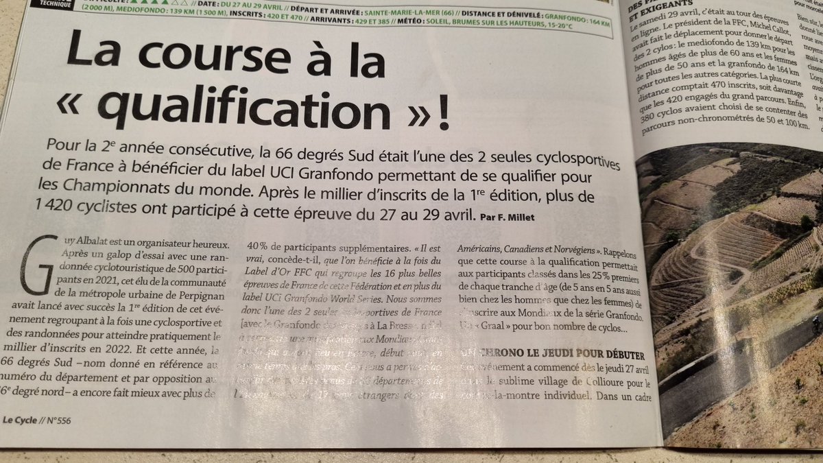 GuyAlbalat's tweet photo. Un grand Merci 
Au journal national 
Le Cycle pour la mise en avant de 66degressud et du territoire https://t.co/uyuUet2T5J