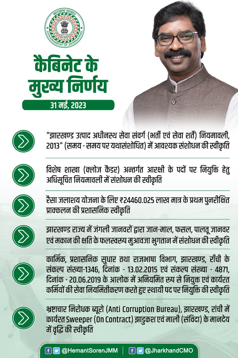 मंत्रिपरिषद के निर्णय...