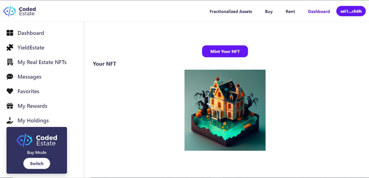 Just minted this beautiful nft <a href="/codedestate/">Coded Estate</a> with ease