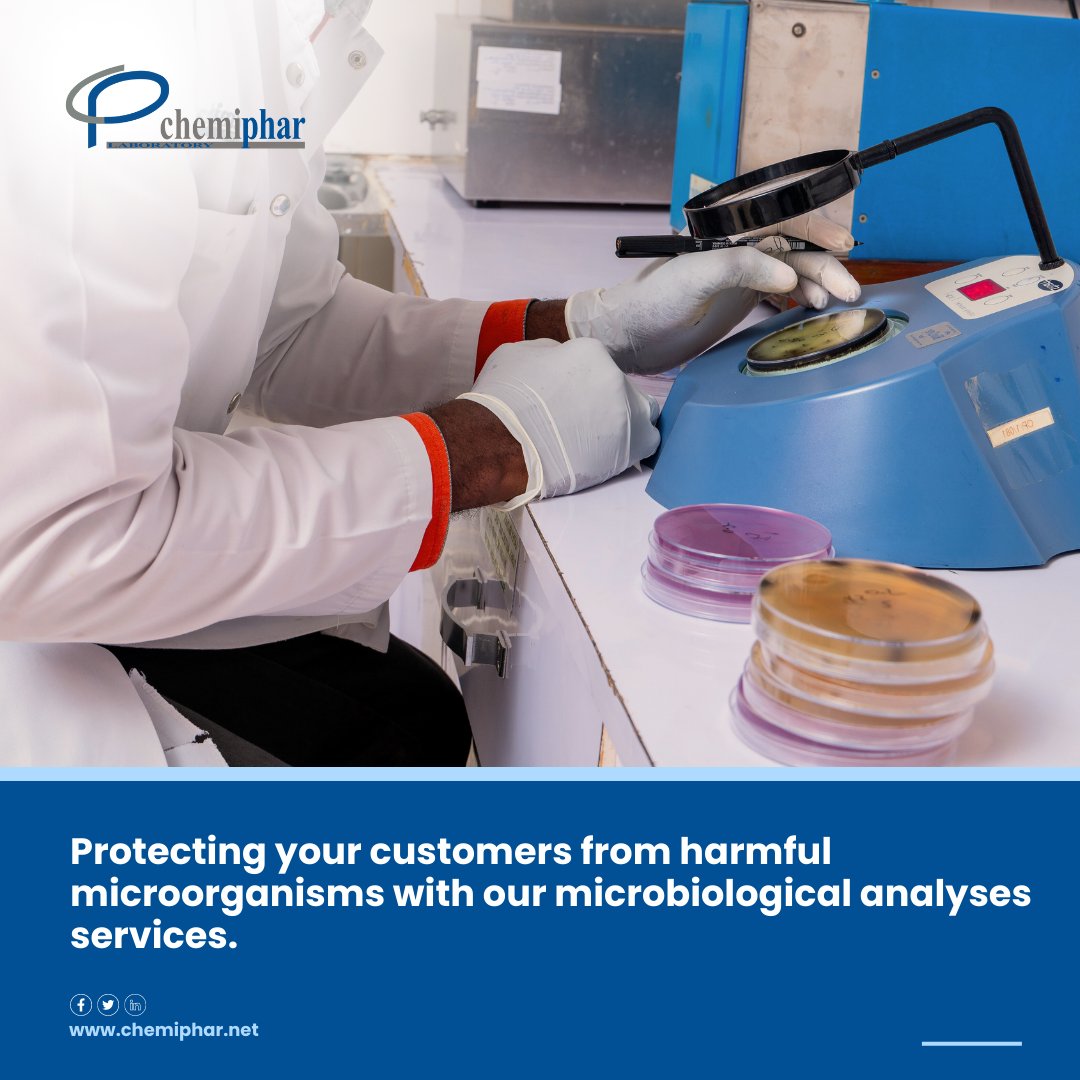 #Chemiphar offers microbiological analyses of cosmetics, pharmaceuticals or their raw products.  Learn more on our website: chemiphar.net.  

#Pharmaceuticaltesting #CosmeticsTesting
