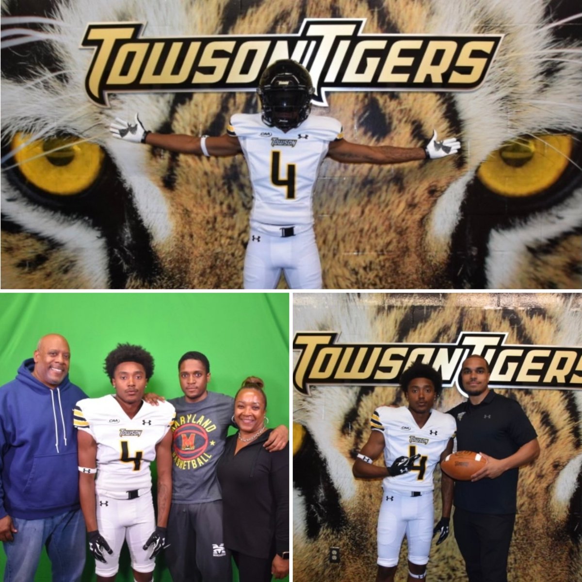 CharlesCtyElite's tweet photo. While 2 of our OG's were graduating, Gordon and fam were on an official visit at his Fall new home...Towson University!! Congratulations!! #Eliteness💪🏾📚🥎💨🏈 #CharlesCountyEliteProducts💙💛 https://t.co/vZqtDorolr