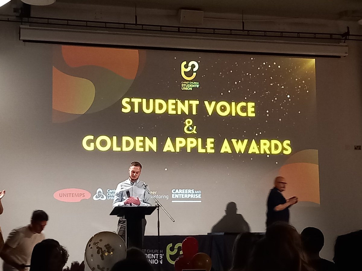 Fantastic to see so many colleagues and students nominated for Student Voice and Golden Apple Awards today! A real celebration of committment, learning, impact, and opportunities in our communities. Well done to <a href="/CCCUSU/">CCCU SU </a> for organising a fab event!  <a href="/CCCUArtsHumsEd/">CCCU Arts, Humanities & Education</a> <a href="/CCCUnitemps/">Unitemps at CCCU</a>