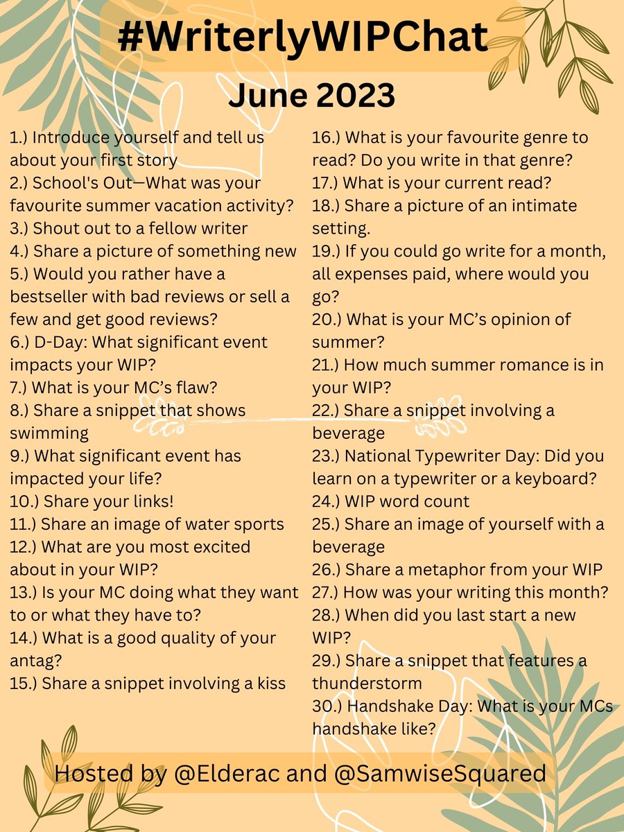 SamwiseSquared's tweet image. Monthly card for #WriterlyWIPChat June!