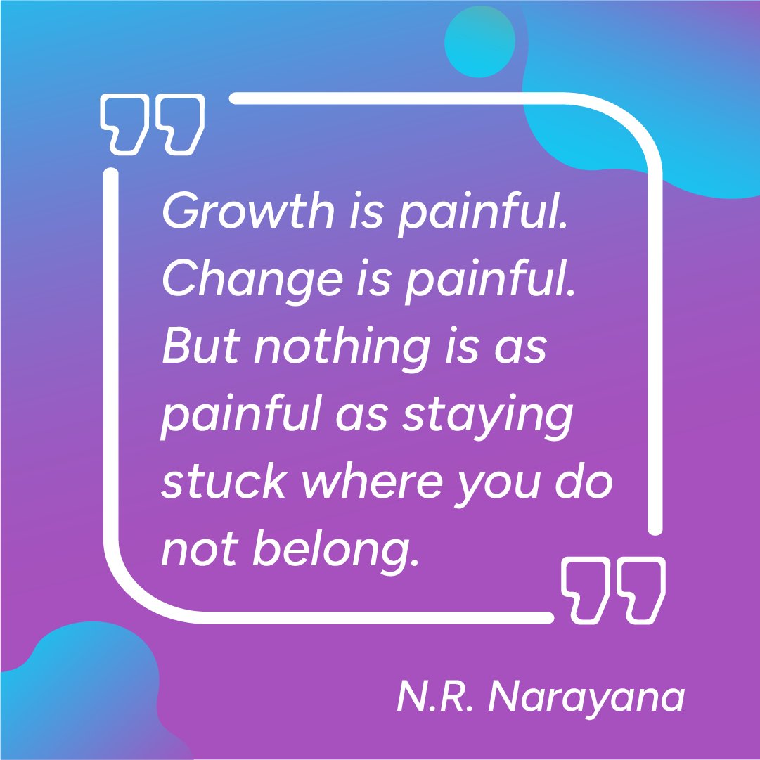 "Growth is painful. Change is painful. But nothing is as painful as staying stuck where you do not belong" - N.R. Narayana

#innovation #businessquotes #innovationquotes #ideas #businessstrategy