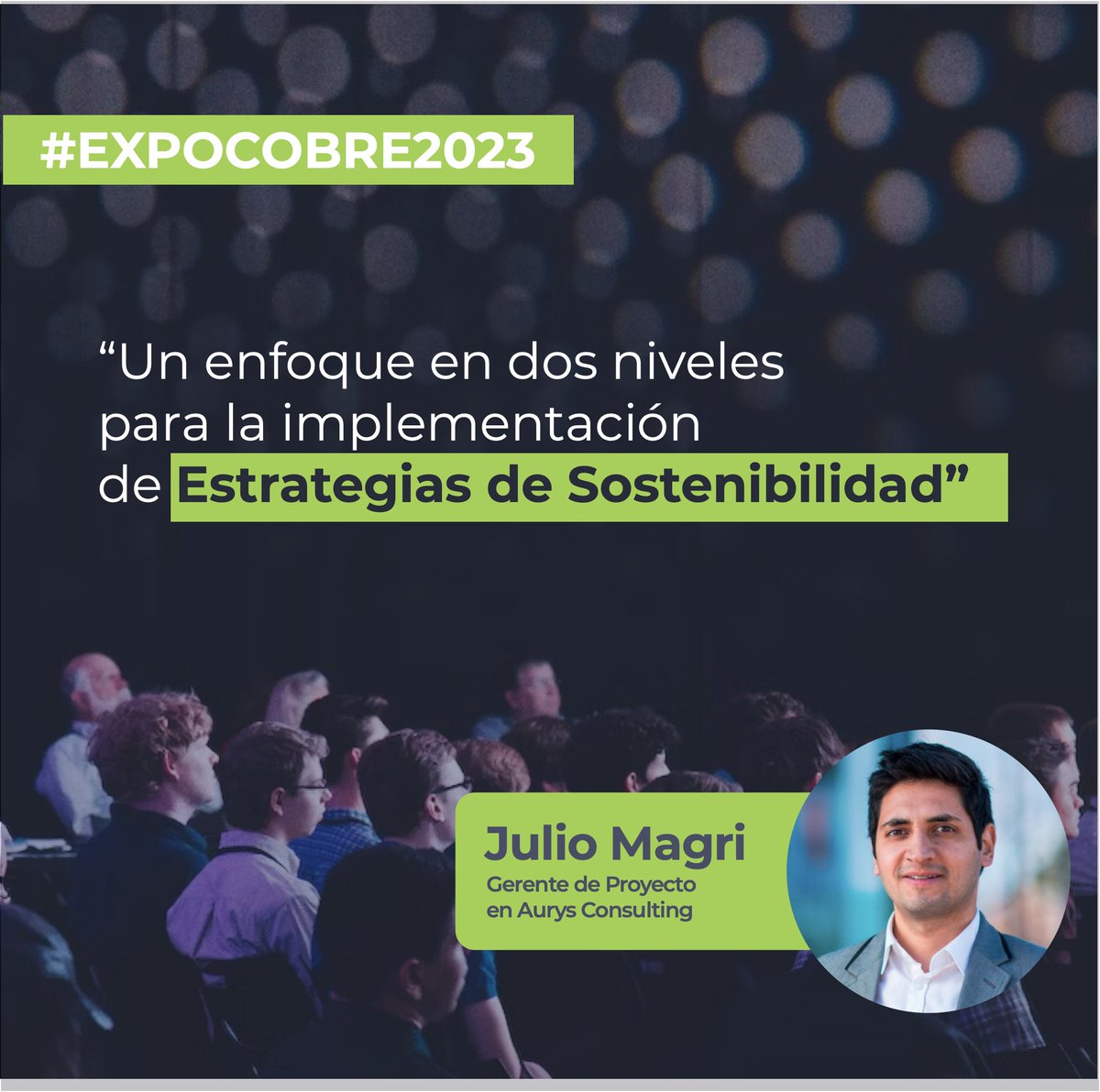 AurysConsulting's tweet photo. ¡Esto ya comienza! Si estás en #EXPOCOBRE2023, no te pierdas la presentación de Julio Magri, Gerente de Proyecto de Aurys Consulting. ​

#Sostenibilidad #AurysConsulting #Perú #Mineria #estrategia #EconomiaCircular https://t.co/9C6HUzqHws