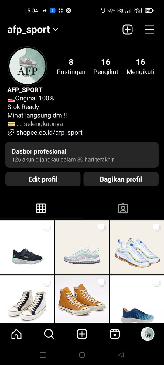 Ayo follow AFP_SPORT jualan sepatu ori second dan baru dengan kualita yng tidak kaleng kalengan. Kami juga menyediakan pealayan melalu shope🤩 shopee.co.id/afp_sport Ayo bruan di beli seblum kehabisan Happy shoping🎉🎉🎉