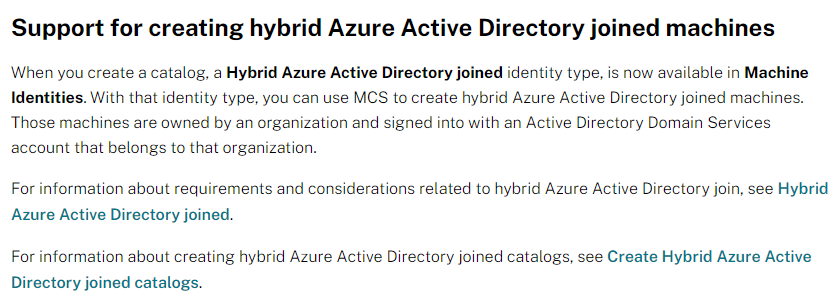 cstalhood's tweet photo. #Citrix 2305: When you create a catalog, a Hybrid Azure Active Directory joined identity type, is now available in Machine Identities. https://t.co/jNfC0txfiZ