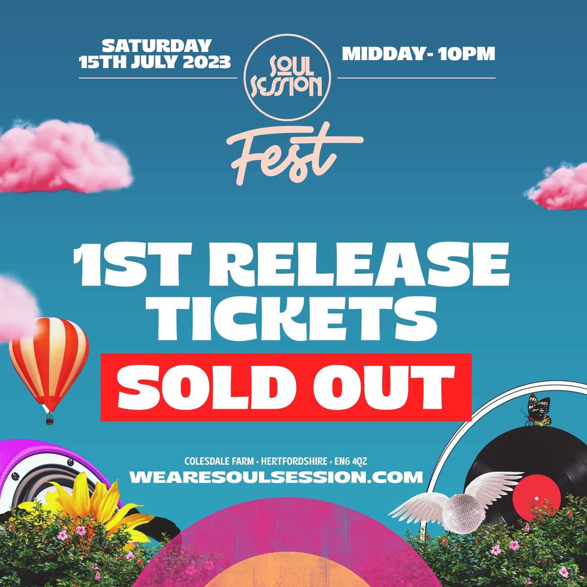 2nd Release Tickets ON SALE NOW! 🔥🫶🎟️ Tickets & Info 🔗 In Bio 🥳 

Soul Session FEST ☀️🔥🎪 
Saturday 15th July
Colesdale Farm, Hertfordshire EN6

#SoulSessionFEST #wearesoulsession #soulsession #housemusic #housemusiclovers #ilovehousemusic