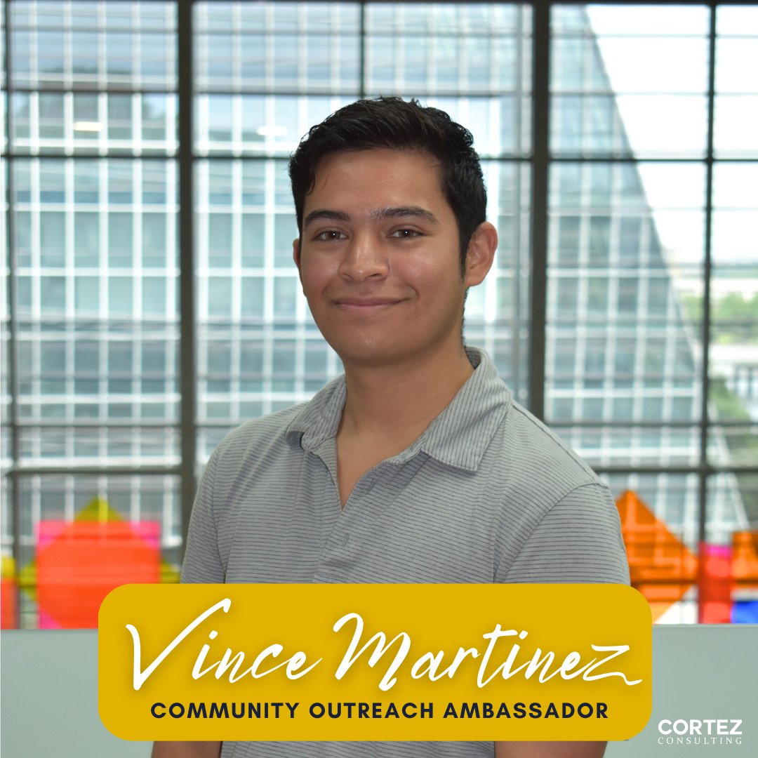 Cortez_Services's tweet photo. We're kicking off the summer by introducing our NEW Interns! ☀️

Say hello to Vince Martinez–one of our newest Community Outreach Ambassadors. Originally from the Rio Grande Valley, Vince is currently a senior at St. Edward’s University majoring in Political Science. Welcome! https://t.co/g1FB99rLIZ