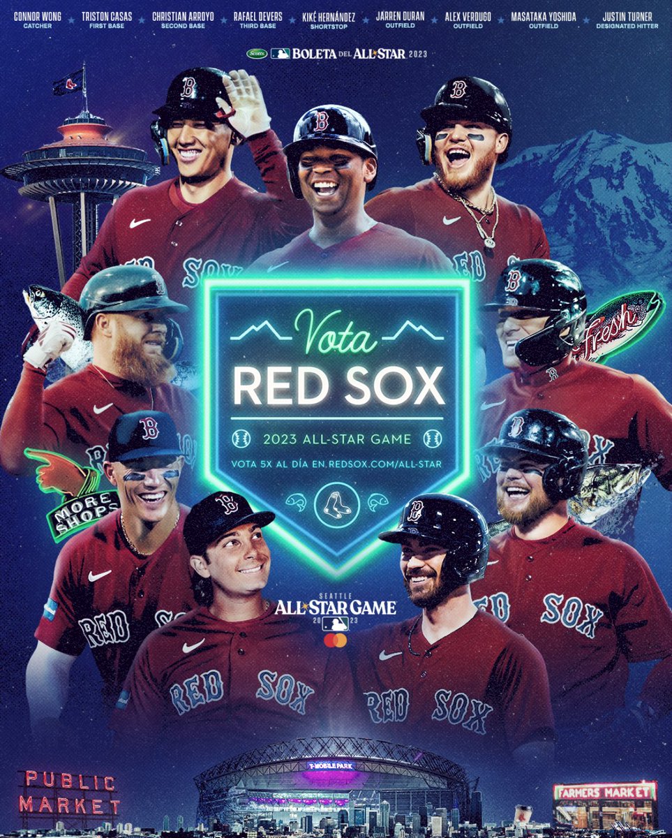 RedSoxBeisbol's tweet photo. ¡La votación para el All-Star Game 2023 ya está ABIERTA! ⭐️ 

¡#VoteRedSox para mandar a tus Medias Rojas a Seattle!
🗳 https://t.co/DftZod3qVm https://t.co/6s5X2Fr4Rf