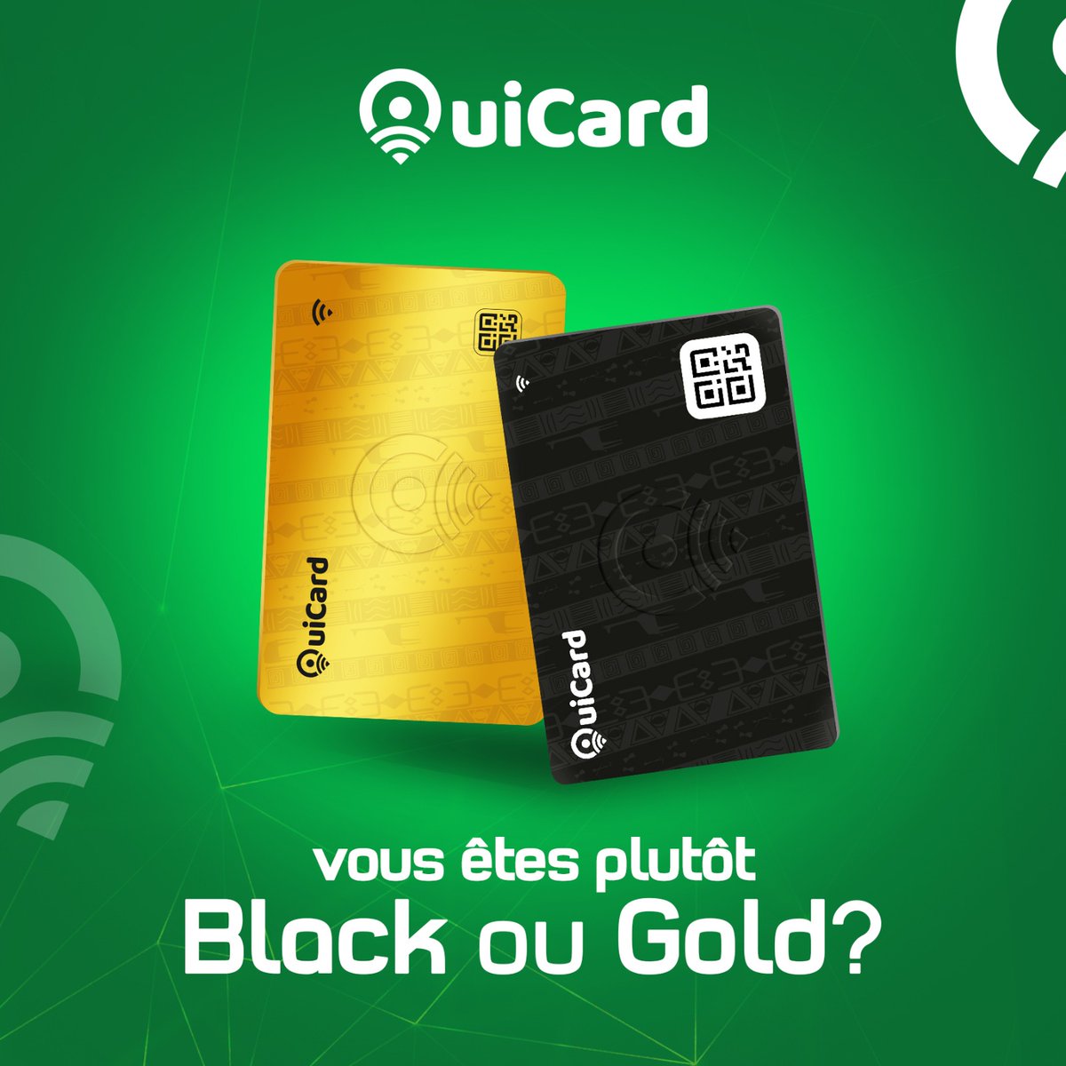 OuiCard's tweet image. Alors, vous êtes plutôt GOLD ou BLACK card ?

#CarteDeVisite #Connectee #QrCode #NFC #TgTwittos
