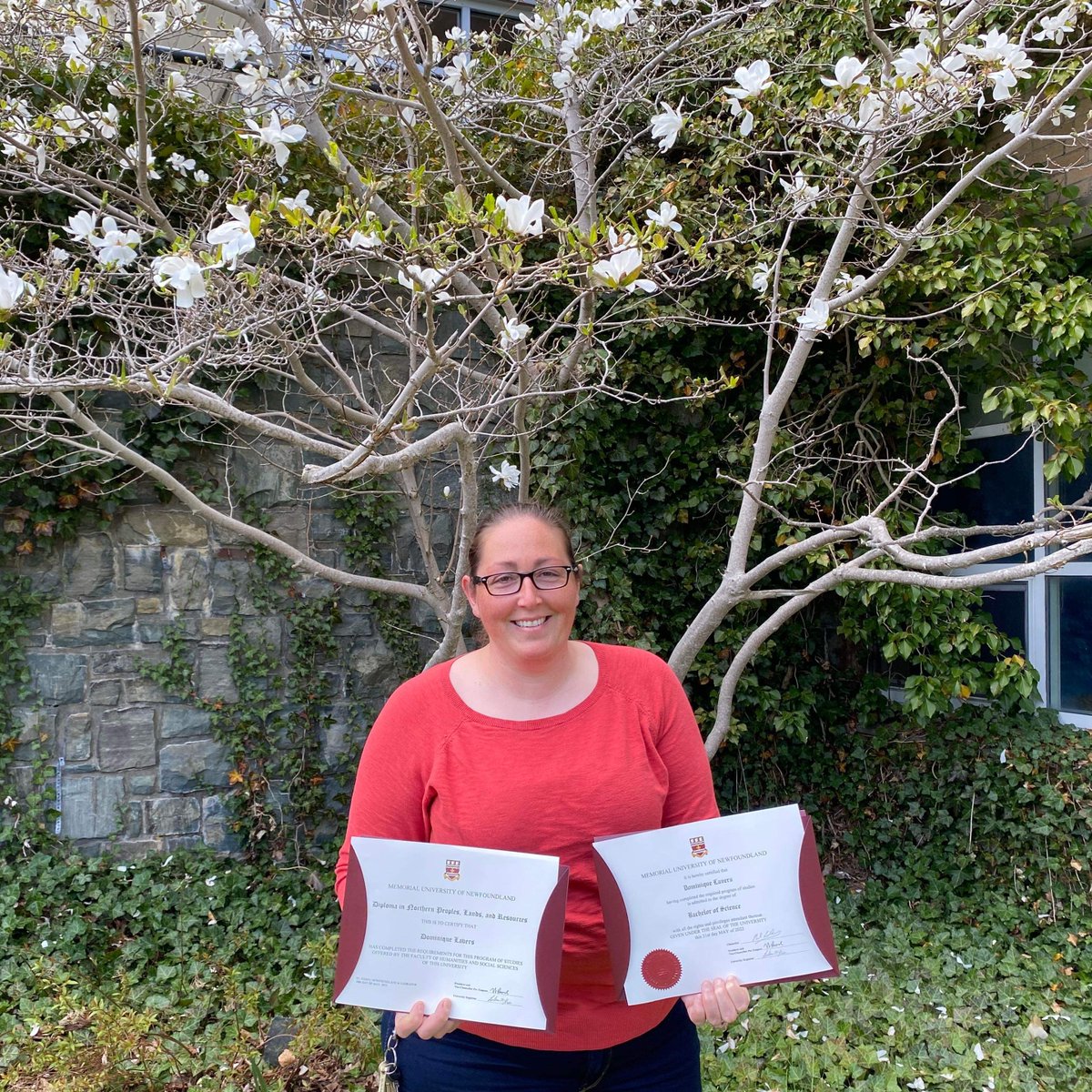 LaversDominique's tweet photo. It’s official: I have finished my Bachelor of Science in Geography,  and Diploma in Northern Peoples, Lands and Resources!  Thanks to Dr. Norm Catto for all his guidance and to @MemorialU's Employee Training &amp; Development Policy. https://t.co/HWmVvOExjr
