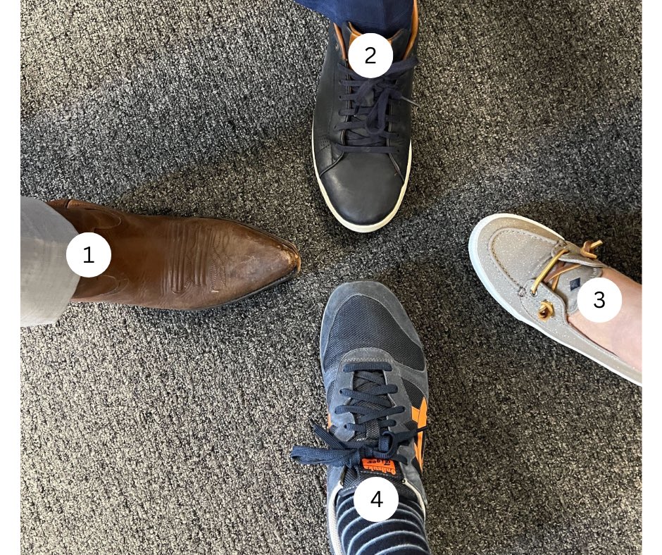 JohnMannionNY22's tweet photo. It’s #sneakers day in the NYS Capitol. 

Members of the Mannion Team agreed to play along.

Let’s play a game of Guess the Senator’s Sneaker! https://t.co/BTeNSFjgTO