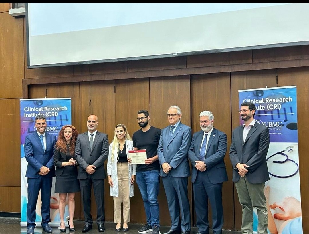 Best Presentation award during the 10th Annual Clinical Research Open House on “Lead screening in children presenting to three hospitals in Lebanon”