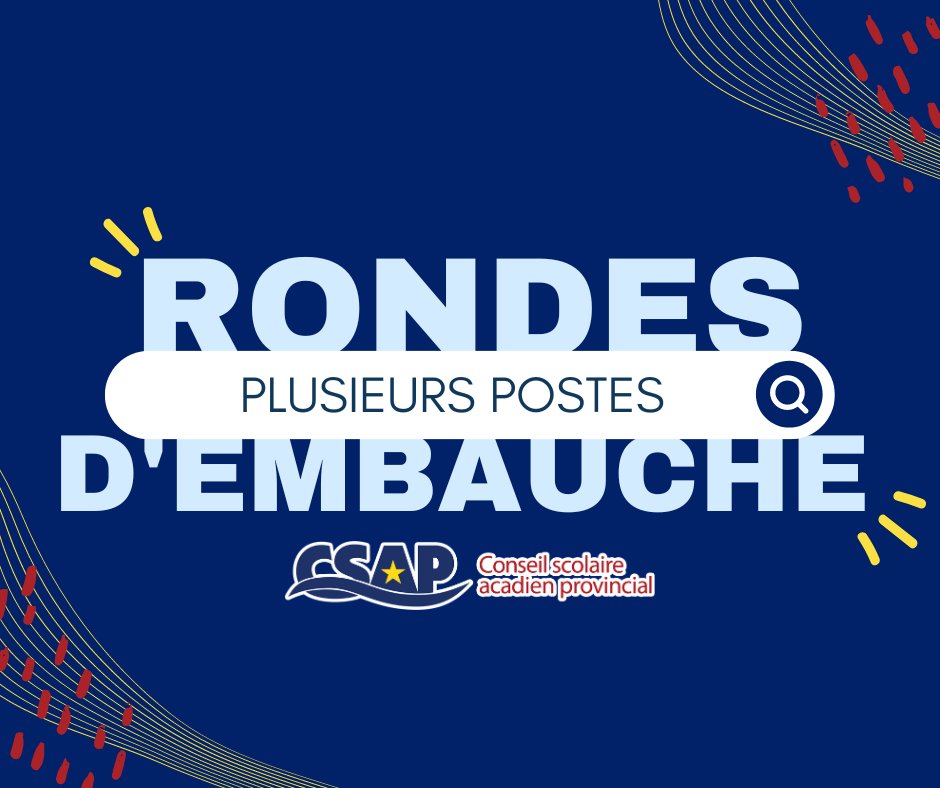 Pas seulement un emploi, une expérience!💥 

Nos postes pour la ronde externe sont tous en ligne!
->Enseignement
->Aide-enseignement
->Petite enfance
->Administratif

Postuler ou partager->csap.ca/emploi
#nousembauchons #Emploienfrançais #Éducationenfrançais #Recrutement