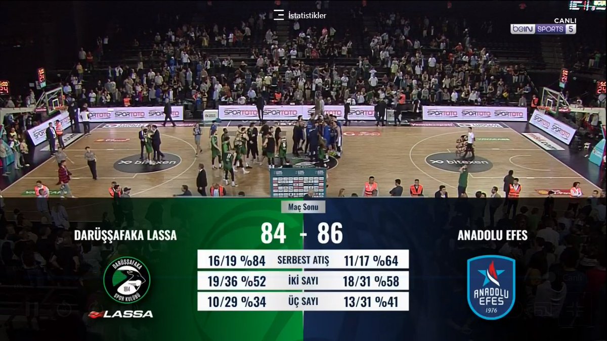 Anadolu Efes, çok da iyi oynamadığı ve uzun süre geride olduğu maçta Darüşşafaka Lassa'yı 86-84 mağlup ederek 2-0 ile yarı final vizesi aldı. Son bölümde Bryant ve Bobuğa'nın kritik isabetleri, Micic'in de muazzam bloğu ile yıldızlar sahnedeydi Efes'te. Olaseni ve Yeboah yetmedi.