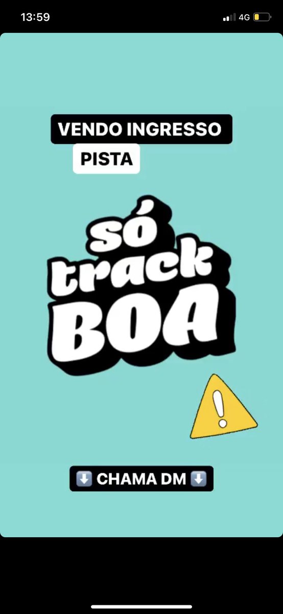 VENDO INGRESSO 
🎟 | So Track Boa BH/ Belo Horizonte
🗓️ | Sabado 03/06
Instagram - @brenn0u